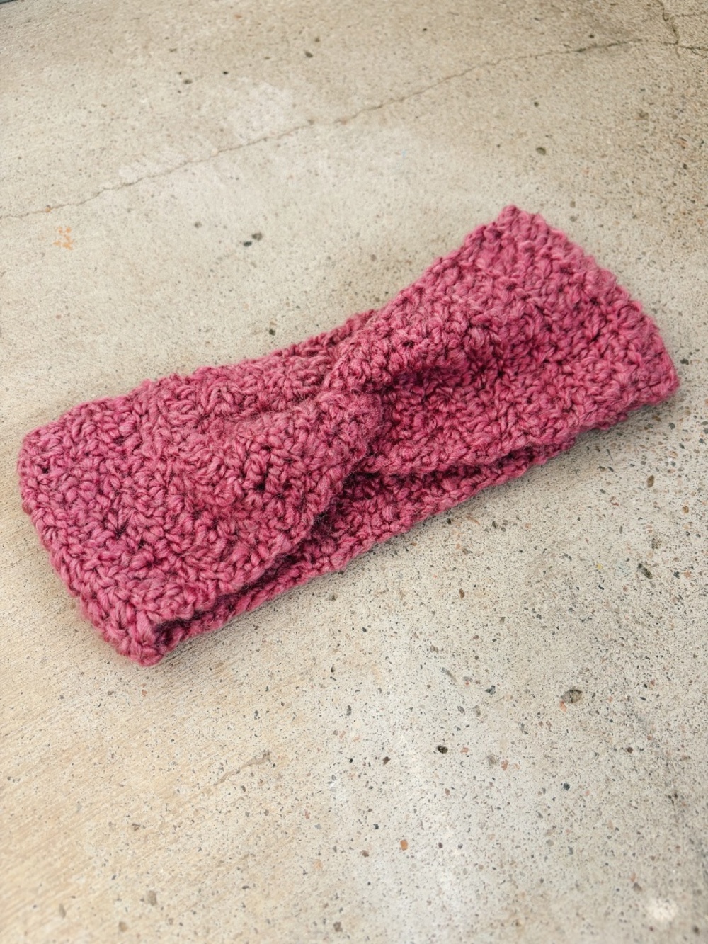 Handmade Crocheted Soft Pink Headband/Earwarmer with a Twist